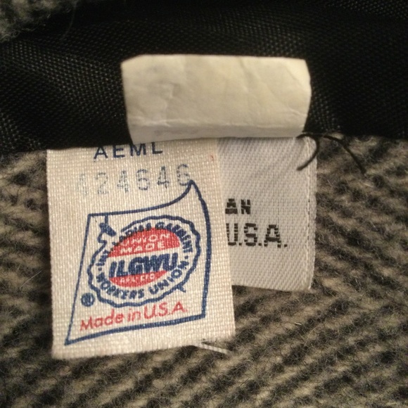 Vintage Black & White Herringbone Double Breasted Wool Overcoat Size 14 - Picture 12 of 16